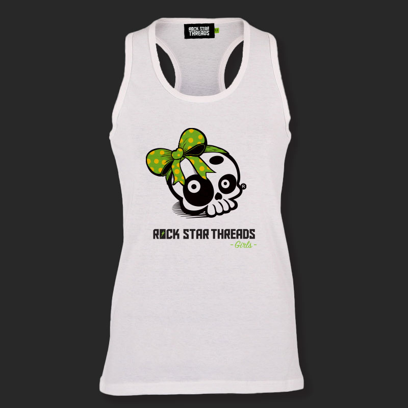 Poker Face – racerback tank – white