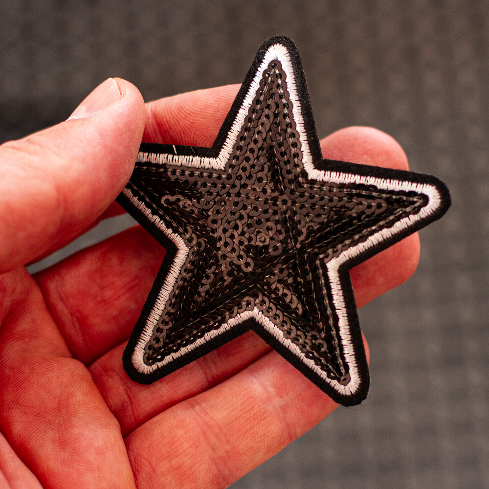 Five Point Black Glitter – patch