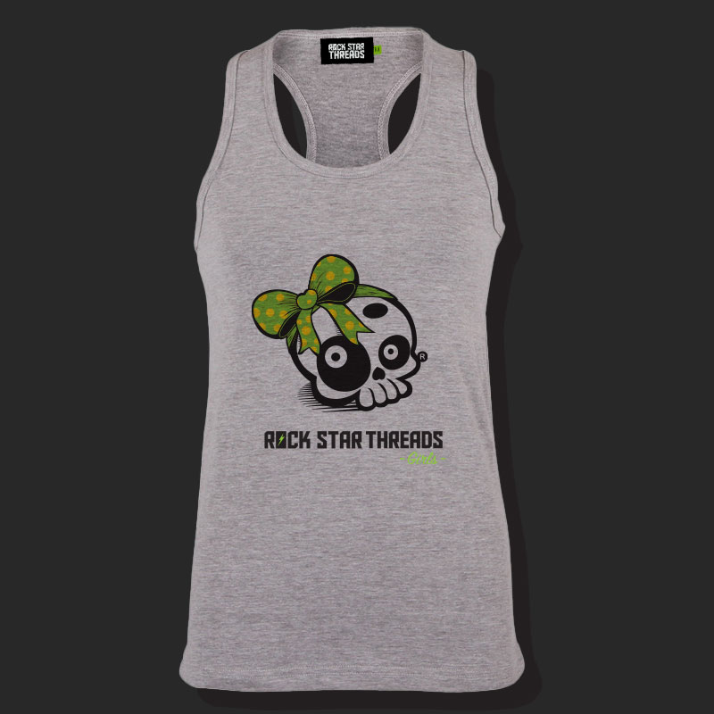 Poker Face – racerback tank – heather grey