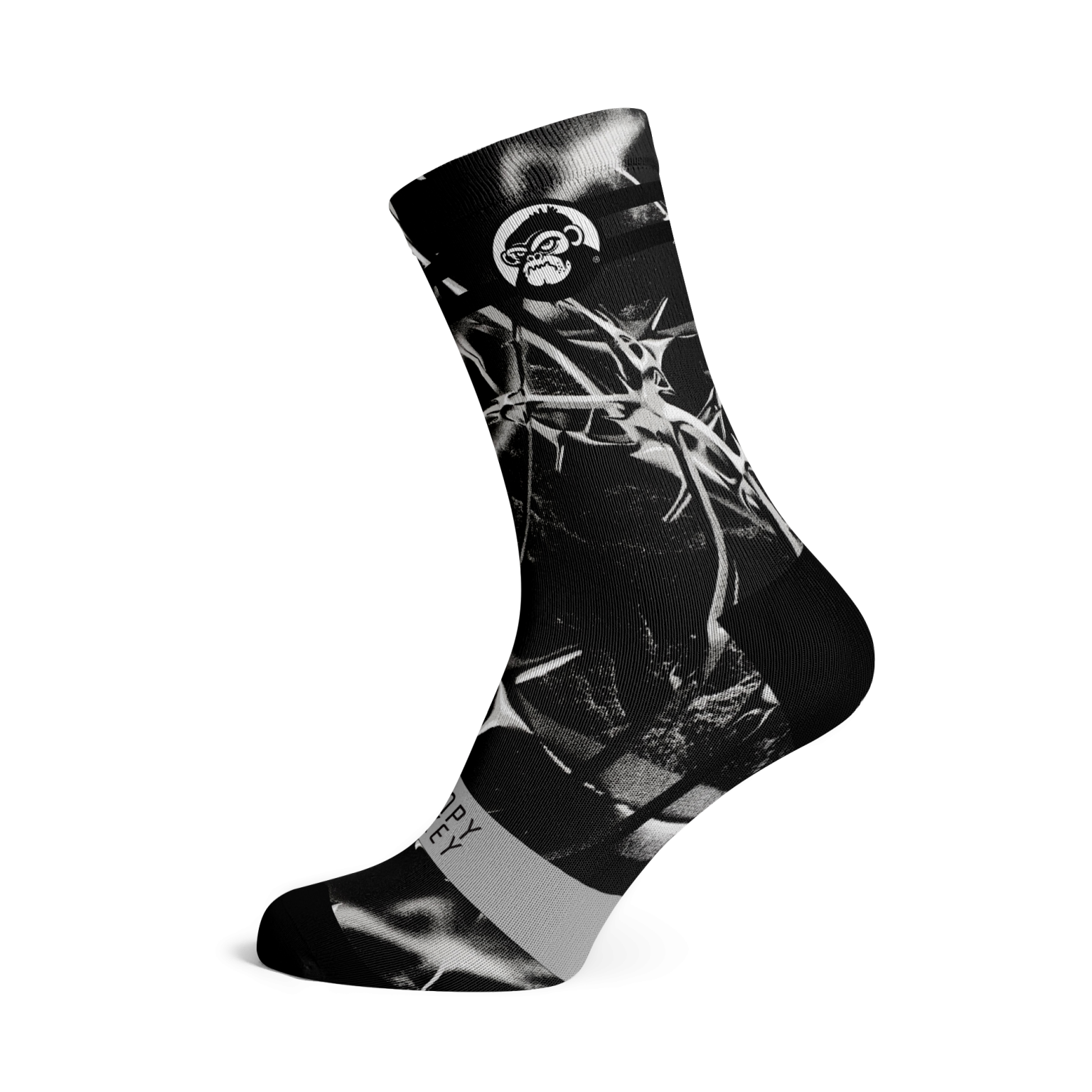 Grumpy Monkey Barbed Wire Socks